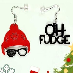 Oh Fudge Acrylic Christmas Earrings